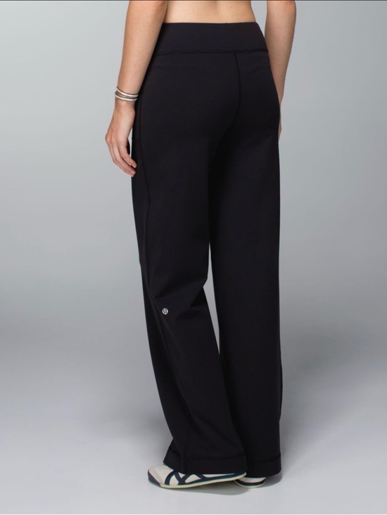 lululemon athletica Pants - Lululemon Black Wide Leg Yoga Pants Drawstring High Rise Lounge